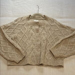The Lucky Brand Cozy Beige Cable Knit Sweater